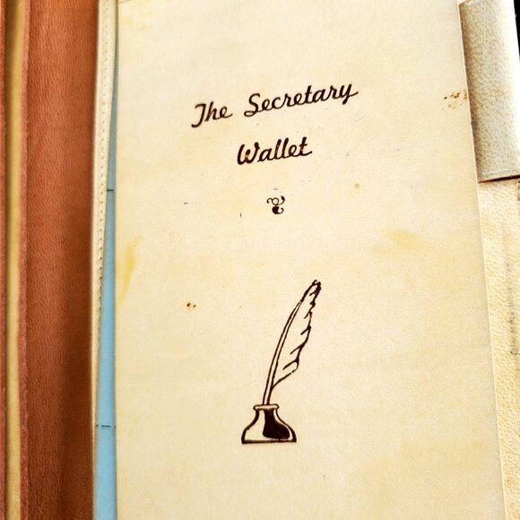 Vintage Leather Secretary Wallet Journal With Pen Holder Carbon Paper Insert - Picture 2 of 10